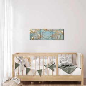Obraz - 3D perly v oceáne (s hodinami) (90x30 cm)