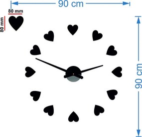 SENTOP | Veľké nástenné hodiny s motívom srdca I SENTOP 12S051 Wall clock HEU- analógové