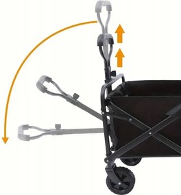 Skladací prepravný vozík - premium 150 L sivá