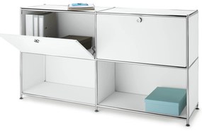 Kovová odkladacia skrinka »CN3« s nastaviteľnými výklopnými priehradkami, biela