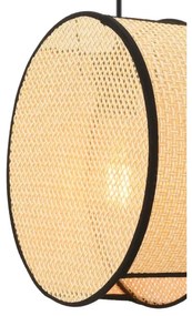 Závesné svietidlo BIG DRUM s lankom 1xE27/60W/230V, béžová/čierna