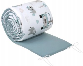 Ochranný mantinel do postieľky 180x30 cm BABYMAM PREMIUM - Na safari/zelená