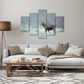 Obraz - Los v zasneženom lese (150x105 cm)
