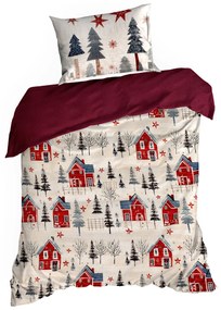 VIANOČNÉ SATÉNOVÉ OBLIEČKY ASHER 140X200, 1 KS 70X80 CM VZOROVANÉ