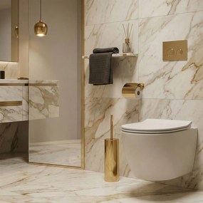 Rea Til, kovový stojan na WC s kefou, zlatá lesklá, REA-88090