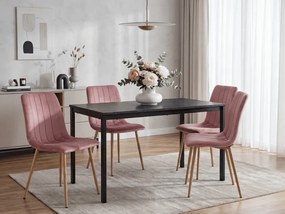 Ružová zamatová stolička LAVA