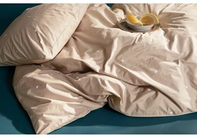 Béžové obliečky na jednolôžko z bavlneného perkálu 140x200 cm Daisy – JUNA