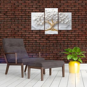 Obraz – 3D elegantný strom života plný kvetov (90x60 cm)