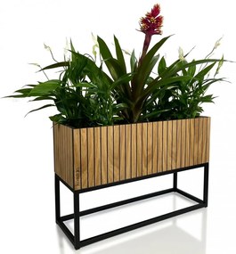 Elegantný kvetináč z prírodnej dubovej dyhy LOFT FIORINO 62X22X40 cm