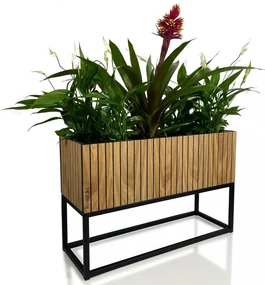 Elegantný kvetináč z prírodnej dubovej dyhy LOFT FIORINO 62X22X40 cm