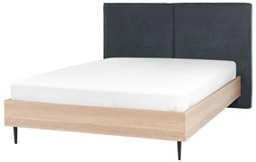 Čalúnená posteľ 140 x 200 cm tmavosivá IZERNORE Beliani
