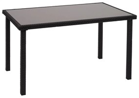 Záhradný stôl HWC-G19, polyratan,120x75cm - čierny