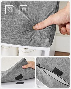 Lavička na topánky s priehradkami, čalúnené sedenie, 48x105x30cm