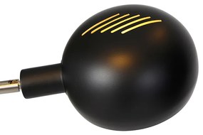 Dizajnová stojaca lampa čierna 5-svetlo - Sixties