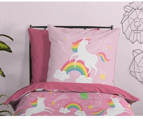 Ružové detské obliečky na jednolôžko z mikrovlákna 140x200 cm – Good Morning