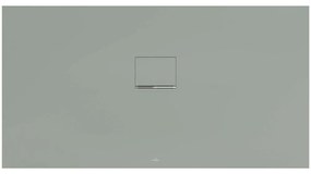 VILLEROY &amp; BOCH Squaro Infinity obdĺžniková sprchová vanička z materiálu Quaryl, v úrovni podlahy/do niky, protišmyk (C), 1500 x 800 x 40 mm, Morning Green, UDQ1580SQI2IV-R8