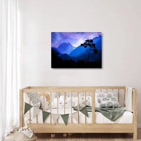 Sklenený obraz - Nočné nebo v Nepále (70x50 cm)