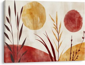 Obraz - Rastliny a kruhy (70x50 cm)
