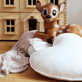 Boho vankúš srdca s bublinkami biela 44 cm