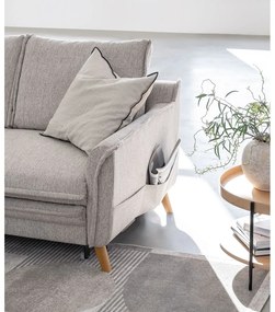 Sivobéžová rozkladacia/s úložným priestorom rohová pohovka (ľavý roh/s leňoškou) Charming Charlie – Miuform