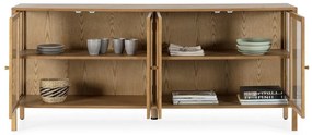Vitrína v dekore duba v prírodnej farbe 180x80x40 cm Ceci – MOME
