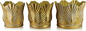 Sada 3 ks květináčů MARINA VII zlatá