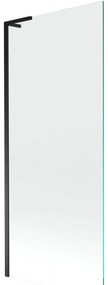 Mexen Next L, 1-krídlová vaňová zástena 80 x 150 cm, 6mm číre sklo, čierny profil, 895-080-000-03-00-70