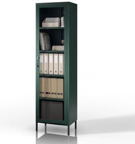 Vitrína LUIGI, 500 x 1800 x 350 mm, Modern: fľaškovo zelená