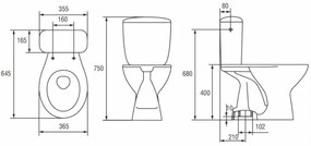 Cersanit K08-029 - Stojace WC s WC sedadlom PRESIDENT keramika/biela