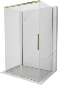 Mexen Rox-3S, 3-stenný sprchový kút 155 x 95 cm, 8mm číre sklo, zlatý profil, 8C2-155-095-50-00-3S