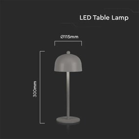LED stmievateľná dobíjacia stolná lampa LED/1W/5V 3000-6000K 1800 mAh sivá