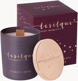 Ručne vyrobená vonná sójová sviečka's dreveným knôtom Velvet Rose, 300 g