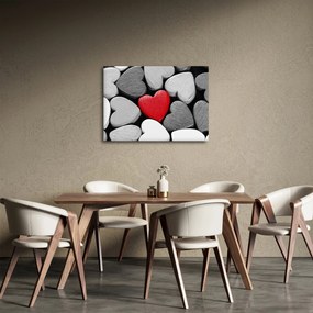 Obraz drevených srdiečok (70x50 cm)