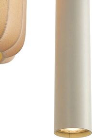 Japandi závesná lampa béžová 7-svetelná - Pluni Tuba
