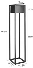 Kvetináč so stojanom 100 cm – čierny SPRINGOS BOLD GA0189