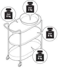 Servírovací vozík s podnosom