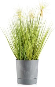 PLASTOVÝ KVETINÁČ AZALEA SADA 2KS 22,5X23,5 CM+17,5X18,5 CM IMITÁCIA BETÓNU SIVÁ