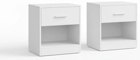 Nočné stolíky NOVERA sada 2 ks 39x28 cm, biele