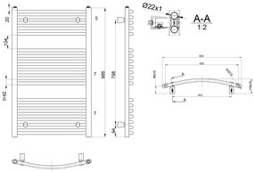 Aqualine, ORBIT Vykurovacie teleso 600x986 mm, 547 W, biela, ILO96E