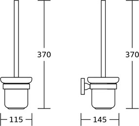 Aqualine - Nástenná WC štetka SAMBA mliečne sklo/lesklý chróm