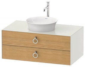 DURAVIT White Tulip závesná skrinka pod umývadlo na dosku, 2 zásuvky, 1000 x 550 x 408 mm, dub prírodný masív/biela matná, WT49910H536