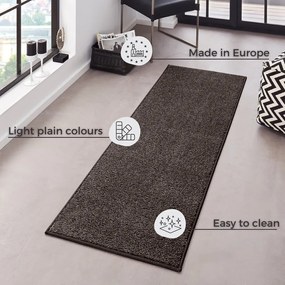 Antracitovosivý behúň Hanse Home Pure, 80 x 400 cm