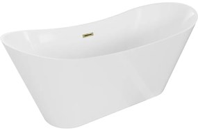 Mexen Celia, voľne stojaca vaňa 170 x 75 cm, biela, zlatý lesklý prepad, 52331707500-50