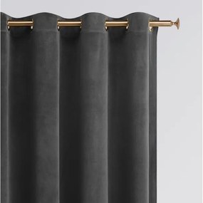 Elegantný šedý zamatový záves 140 x 280 cm