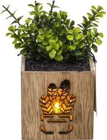 Umelá rastlina v kvetináči s LED osvetlením 7,5x15 cm