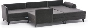 Rohová rozkládací sedací souprava Belen 300 cm antracitová