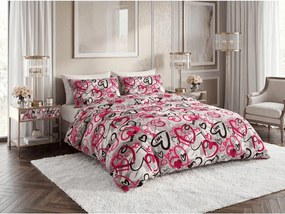 Sada obliečok z polybavlny STREET LOVE POLY sivé + obliečka na vankúš 50 x 70 cm ZDARMA