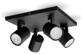 Philips - Bodové svietidlo RUNNER 4xGU10/20W/230V čierna