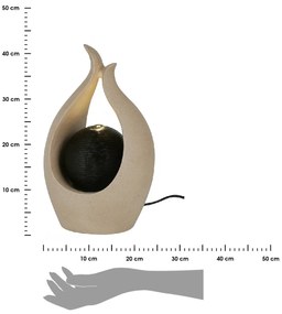 Záhradná fontána s osvetlením Alice, 40x25x23 cm, polistone, béžová