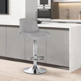 Barová stolička Solon - látka, chróm rám - svetlo šedá